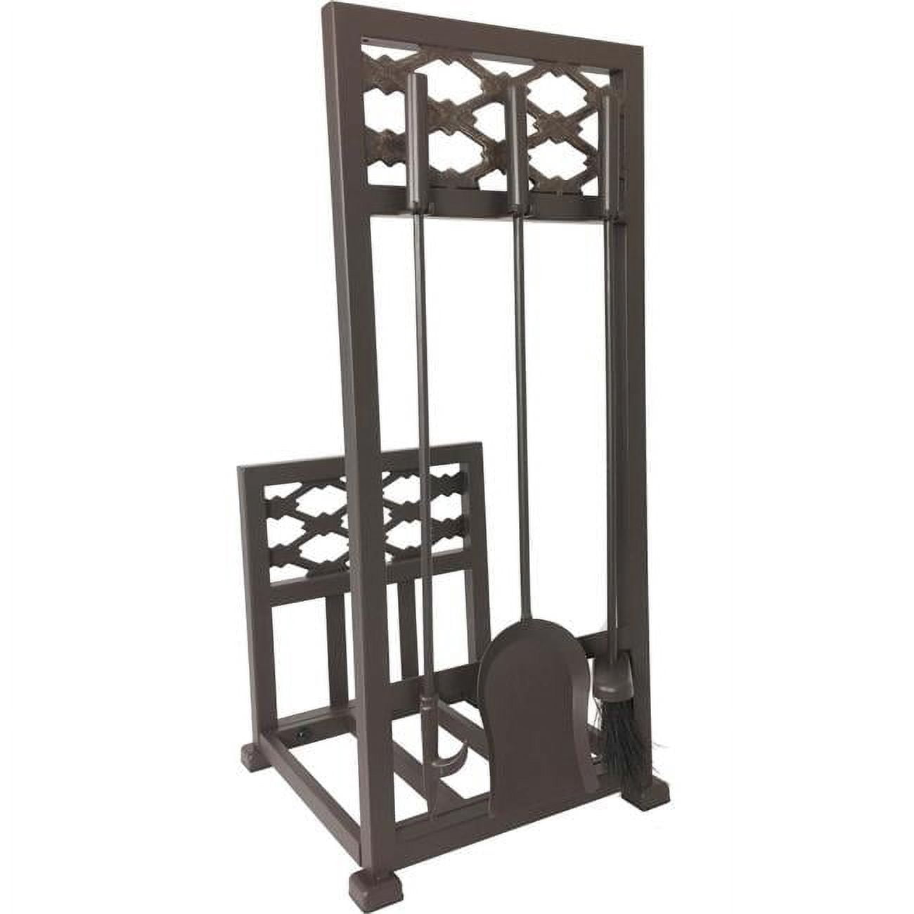 Dagan 5804 Lattice Design Log Rack with Tools, Bronze - 4 Piece ...