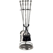Dagan 7456 Fireplace Tool Set, Pewter - 5 Piece
