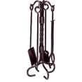 thumbnail image 1 of Dagan AHF301 Wrought Iron Fireplace Tool Set with Twist Stand, Bronze - 5 Piece, 1 of 1