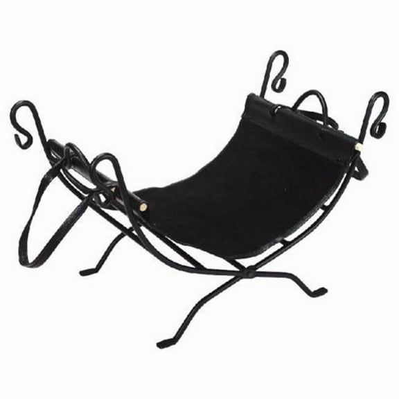 Dagan AHL100 Wrought Iron Log Holder & Carrier, Black