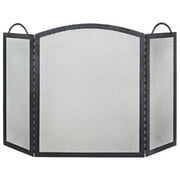 Dagan AHS103 3 Fold Arched Wrought Iron Screen, Black