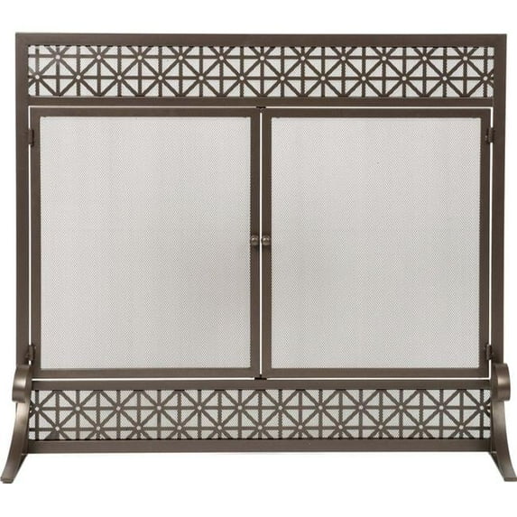 Dagan AHS540 Filigree Design Panel Screen with Doors, Black
