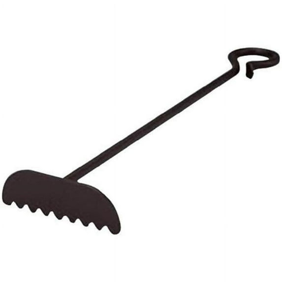 Dagan EM-RK1 Individual Hearth & Fire Pit Tool with Hook Handle - Ember Rake, Black