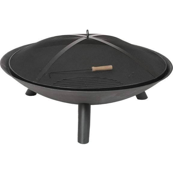 Dagan FP-1023 Deep Bowl Style Wood Burning Fire Pit, Black