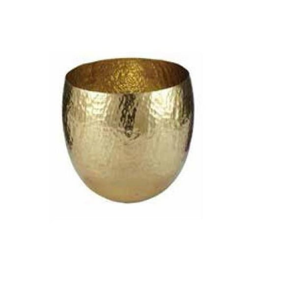 Dagan 2540 Hammered Steel Log Bucket, Polished Brass