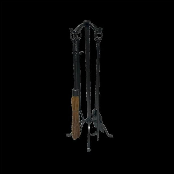 Dagan, LLC 5811NI 5 Piece Natural Wrought Iron Finish Fireplace Tool Set