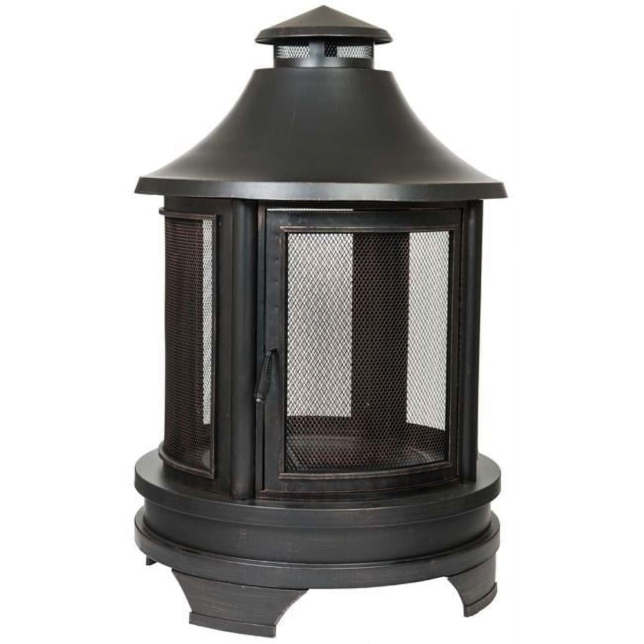 Dagan FP-1026 Pagoda Style Wood Burning Fire Pit with 6 in. Clearance, Antique Copper & Black Dagan FP-1026 Pagoda Style Wood Burning Fire Pit with 6 in. Clearance, Antique Copper & Black