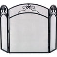 thumbnail image 1 of Dagan S165 3 Fold Arched Wrought Iron Screen, Black, 1 of 1