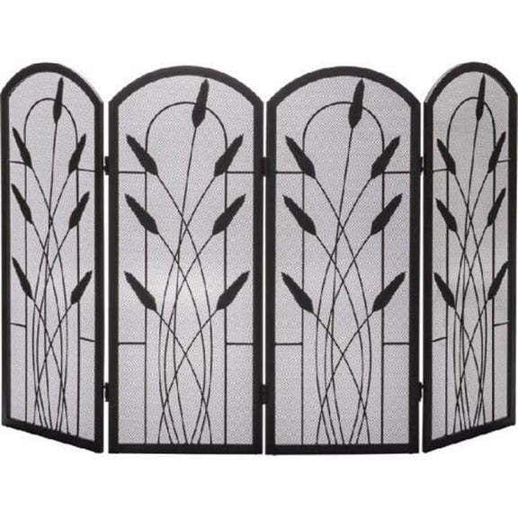 Dagan S171 Cotton Tail Design 4 Fold Arched Screen, Black