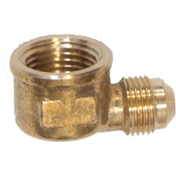 Dagan SB-2 0.38 in. Male Flare x 0.5 in. Female 90 deg Fitting for Flex-Con & Alumcon, Solid Brass
