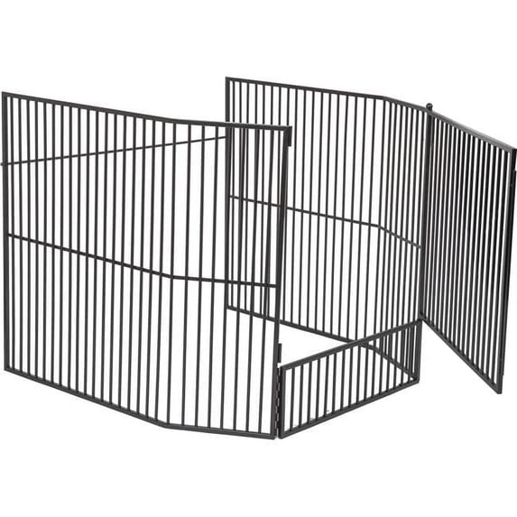 Dagan Stove Guard Screen with Door, Black