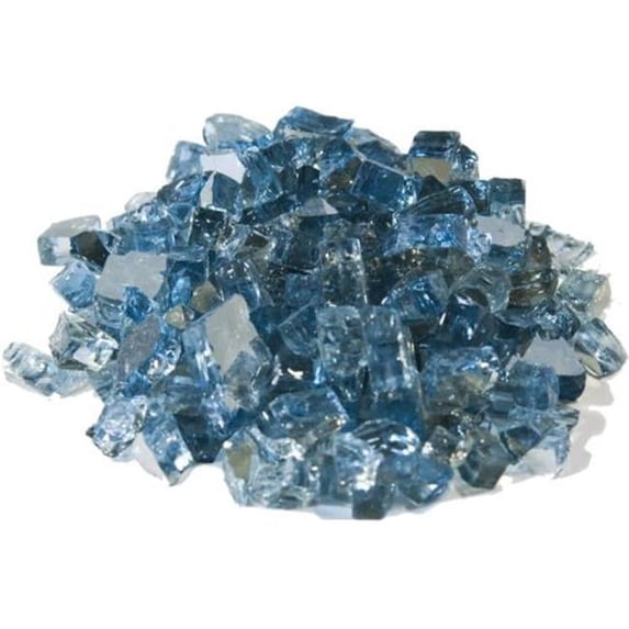 Dagan TG-STEELBL 0.25 in. Reflective Fire Glass, Blue
