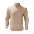 thumbnail image 1 of Dagegui 1/4 Zip Long Sleeve Shirts for Men Soft Comfy Everyday Sweatshirts Slim Fit Gym Workout Athletic Pullover Tops Khaki XXL, 1 of 7