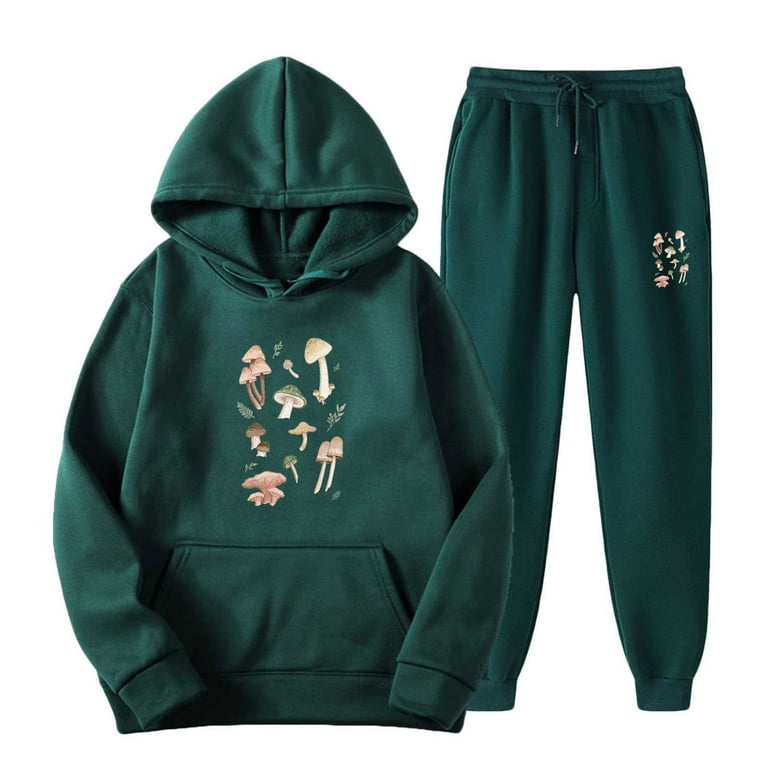Dagegui 2 Piece Mens Tracksuit Long Sleeve Hoodies Cute Graphic Pullover Sweatshirts with Sweatpants Sets Loose Fit Athletic Jogging Sweatsuits on Clearance Army Green S Walmart