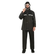 DAGEGUI 2 Pieces Men's Rain Suit Long Sleeve Hooded Raincoat and Pants Set Outdoor All-Sport Waterproof Breathable Anti-storm Rainsuit Sets Today Clearance Black L
