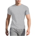 thumbnail image 1 of Dagegui Athletic Shirts for Men Gray Short Sleeve Moisture Wicking Undershirt Quick Dry Workout Gym Running Exercise T-Shirt S, 1 of 9
