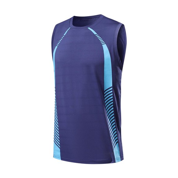 Dagegui Athletic Tank Tops for Men Ice Silk Cooling Sleeveless Shirts Big and Tall Muscle Tee Gym Running Workout Tanks Dark Blue,5XL