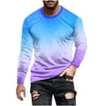 thumbnail image 1 of Dagegui Autumn Mens Long Sleeve Tie Dye T-Shirts Big and Tall Crew Neck Workout Shirts Casual Loose Fit Shirt Pullover Tops Blue L, 1 of 5