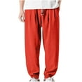 thumbnail image 1 of Dagegui Baggy Sweatpants for Men Casual Drawstring Elastic Waist Joggers Big and Tall Outdoor Active Athletic Pants with Pockets Red XXXL, 1 of 6