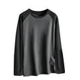 thumbnail image 1 of Dagegui Baseball Shirts for Men Raglan Long Sleeve Crewneck Pullover Trendy Patchwork Athletic Tops Dark Gray L, 1 of 8