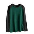 thumbnail image 1 of Dagegui Baseball Shirts for Men Raglan Long Sleeve Crewneck Pullover Trendy Patchwork Athletic Tops Green L, 1 of 8