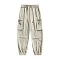 thumbnail image 1 of Dagegui Big and Tall Cargo Pant for Men Lightweight Elastic Waist Drawstring Athletic Pants Stretchy Bottom Joggers Pant Beige S, 1 of 7