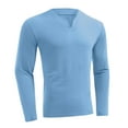 thumbnail image 1 of Dagegui Big and Tall Shirts for Men Solid V Neck Tee Long Sleeve Quick Dry Athletic Tops Outdoor Work Pullover Light Blue XL, 1 of 8