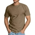 thumbnail image 1 of Dagegui Brown Crewneck Short Sleeve T Shirt for Men Solid Color Summer Basic T-Shirt Casual Comfortable Everyday Tee L, 1 of 8