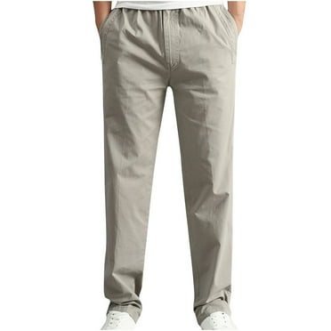 Dagegui Cargo Pants for Men Summer Elastic Waist Work Pants Big and Tall Straight Fit Long Pants Casual Solid Color Outdoor Active Pants Prime Day Sale Today