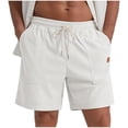 thumbnail image 1 of Dagegui Casual Shorts for Men Corduroy Elastic Waist Drawstring Shorts Solid Color Summer Beach Vacation Short Pants with Pocket White XXL, 1 of 5
