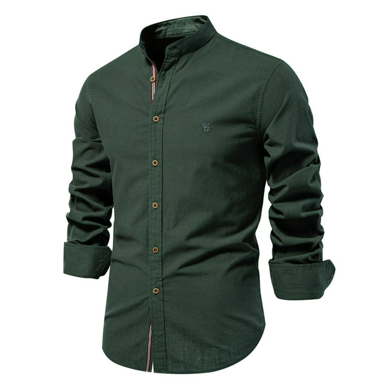 Dagegui Clearance Sale! Mens Dress Shirts Cotton Long Sleeve