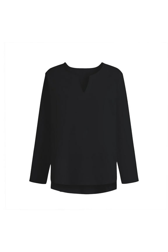 Cotton Linen Shirts for Men Notch V Neck Long Sleeve Lightweight Breathable Beach Everyday Top Black XXXXL