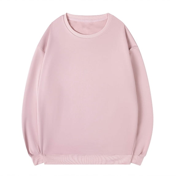 Dagegui Cotton Sweatshirts for Men Solid Crewneck Long Sleeve Sport Shirts Lightweight Spring Casual Everyday Pullover Tops Pink XL