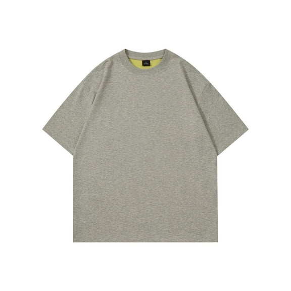 Dagegui Cotton Yellow Shirts for Men Casual Loose Fit T-Shirts Summer Crewneck T Shirt Comfortable Everyday Tee Tops M