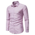 thumbnail image 1 of Dagegui Men's Dress Shirts Cotton Wrinkle Free Long Sleeve Print Button Down Shirt Casual Loose Lapel Business Tops Formal Work Clothes for Men Pink,M, 1 of 9