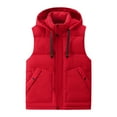 thumbnail image 1 of Dagegui Detachable Hooded Vest for Men Fall Sleeveless Jackets with Pockets Lightweight Winter Outdoor Travel Hiking Coats Red XXL, 1 of 4