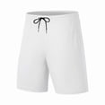 thumbnail image 1 of Dagegui Drawstring Athletic Shorts for Men Cool Breathable Mesh Workout Shorts Solid Color Elastic Waist Running Jogger Short Pant with Pockets White M, 1 of 5