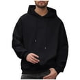 thumbnail image 1 of Dagegui Everyday Hoodies for Men Casual Pullover Tops Solid Long Sleeve Hooded Sweatshirts with Pocket Black M, 1 of 7