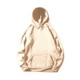 thumbnail image 1 of Dagegui Fall Winter Hoodies for Men Solid Long Sleeve Hooded Sweatshirt Drawstring Pullover Casual Cozy Kangaroo Pocket Tops Beige XXL, 1 of 6