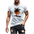 thumbnail image 1 of Dagegui Hawaiian Short Sleeve Shirt for Men Trendy Palm Tree Graphic T-Shirts Casual Beach Tee Big and Tall Outdoor Travel T Shirts White L, 1 of 4