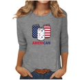 thumbnail image 1 of Dagegui Heart Flag Graphic Tshirts for Women Fashion Independence Day 3/4 Sleeve Shirt 4th of July Patriotic T-Shirts Casual Loose Fit Breathable Tee Tops, 1 of 4