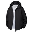 thumbnail image 1 of Dagegui Hooded Jackets for Men Windproof Outdoor Hiking Workout Coats Lightweight Zip Up Outerwear with Pockets Black L, 1 of 8