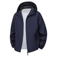 thumbnail image 1 of Dagegui Hooded Jackets for Men Windproof Outdoor Hiking Workout Coats Lightweight Zip Up Outerwear with Pockets Blue XXL, 1 of 2