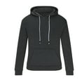 thumbnail image 1 of Dagegui Hooded Sweatshirt for Men Solid Pocket Hoodies Drawstring Long Sleeve Pullover Slim Fit Lightweight Athletic Workout Tops Dark Gray XXL, 1 of 5