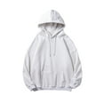 thumbnail image 1 of Dagegui Hooded Sweatshirts for Men Big and Tall Drawstring Pullover Sweatshirt Cotton Casual Loose Fit Hoodies with pocket Silver 2XL, 1 of 3