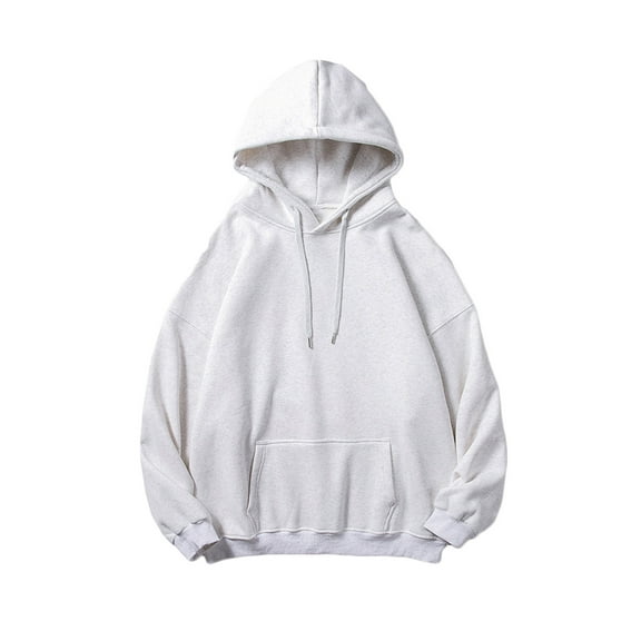 Dagegui Hooded Sweatshirts for Men Big and Tall Drawstring Pullover Sweatshirt Cotton Casual Loose Fit Hoodies with pocket Silver M
