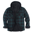 thumbnail image 1 of Dagegui Hoodies for Men Velvet Lined Long Sleeve Plaid Hooded Shirt Jackets Warm Fall Winter Work Daily Coats with Pockets Green XL, 1 of 3