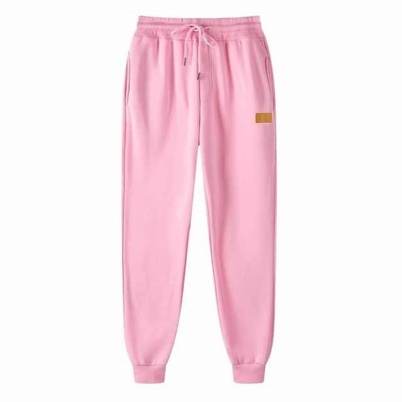 Dagegui Jogger Sweatpants for Men Casual Elastic Waist Drawstring Sweat Pants Fleece Gym Running Workout Pant with Pockets Pink M