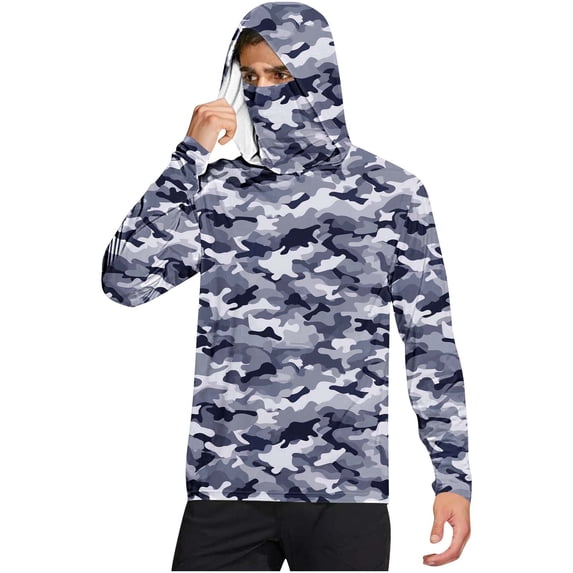 Dagegui Lightweight Sun Hoodie for Men UV Protection Rash Guard Shirt Quick Dry Gym Running Workout T-Shirt UPF 50+ Long Sleeve Fishing Shirts Black L