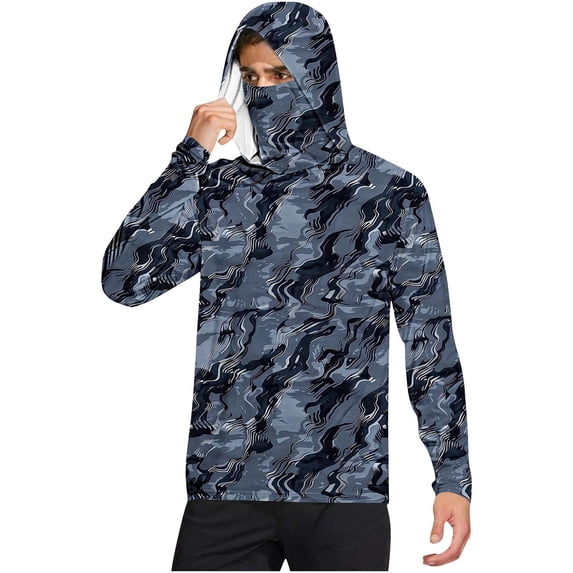 Dagegui Lightweight Sun Hoodie for Men UV Protection Rash Guard Shirt Quick Dry Gym Running Workout T-Shirt UPF 50+ Long Sleeve Fishing Shirts Dark Gray M